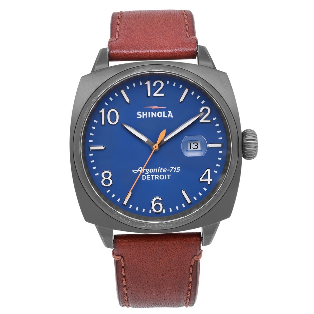 Shinola 46mm Brakeman Watch, Brown/Gunmetal